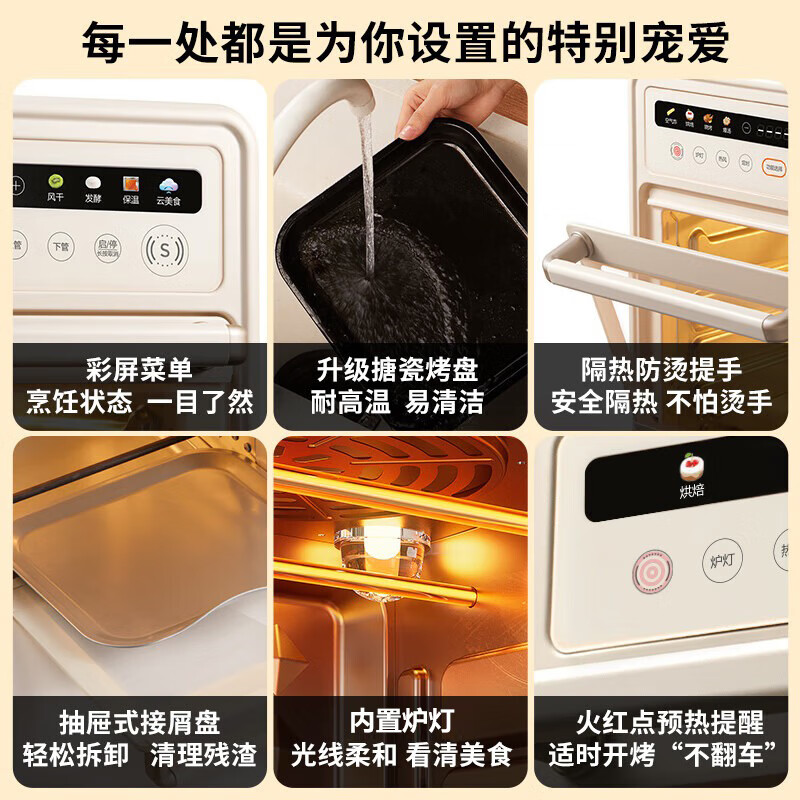 SUPOR 20L household wind stove electric oven, micro-steam roasting, frying, hot air circulation fermentation all-in-one machine, one-click drying, wide-area temperature control OD20AK812