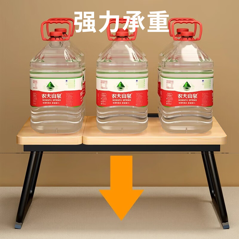 Bangboshi Lifting Bed Computer Desk Study Desk Folding Small Table Notebook Stand Essential for College Dormitories Bamboo Color Four-level Lift