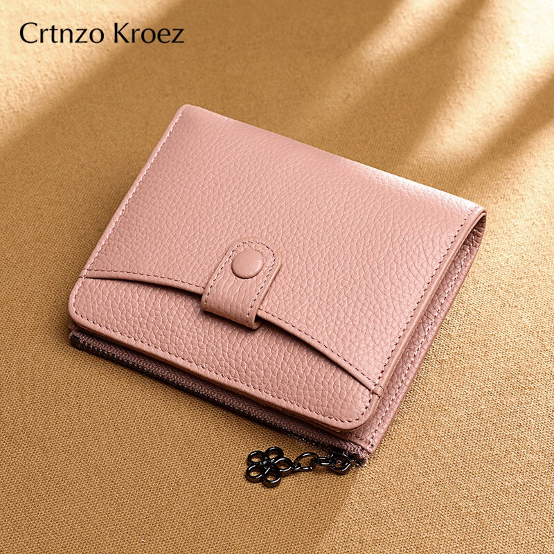CRTNZO KROEZ Light Luxury Wallet Women's Short 2026 New Coin Purse Women's Card Holder New Year's Day Valentine's Day Birthday Gift Practical Taro Powder - Light Luxury Gift Practical Birthday Gift for Girlfriends Wife Girlfriends
