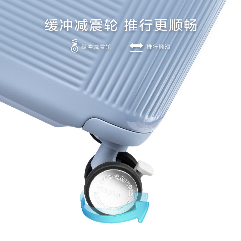 Beautiful travel suitcase, large capacity, lightweight, small lazy suitcase for business trips, Valentine's Day trolley case, USB charging port, UA4, blue and purple, upgraded version, 24 inches