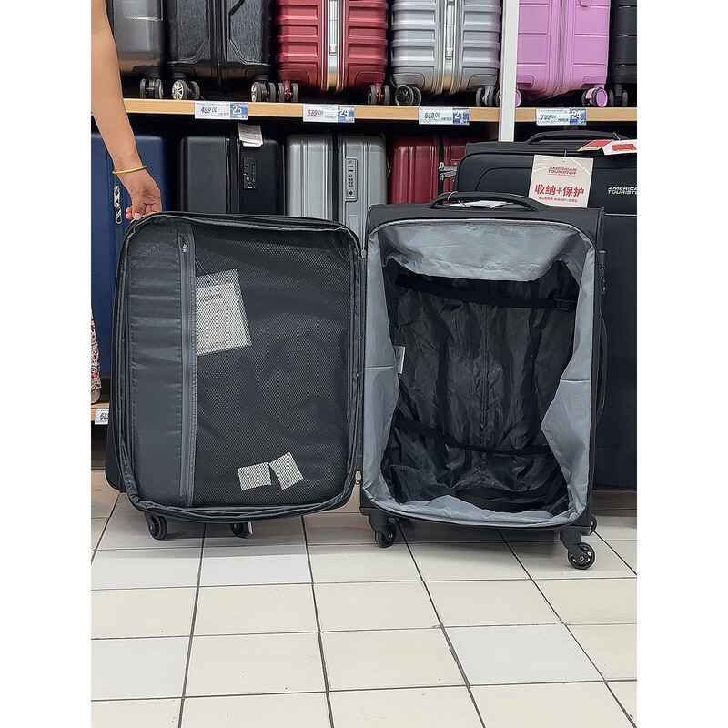 Meitu genuine Oxford cloth suitcase, scratch-resistant and wear-resistant, expandable trolley case, universal wheel zipper suitcase DA2, black DA2, guaranteed to be authentic, you will get three for a fake, 20 inches, with warranty card