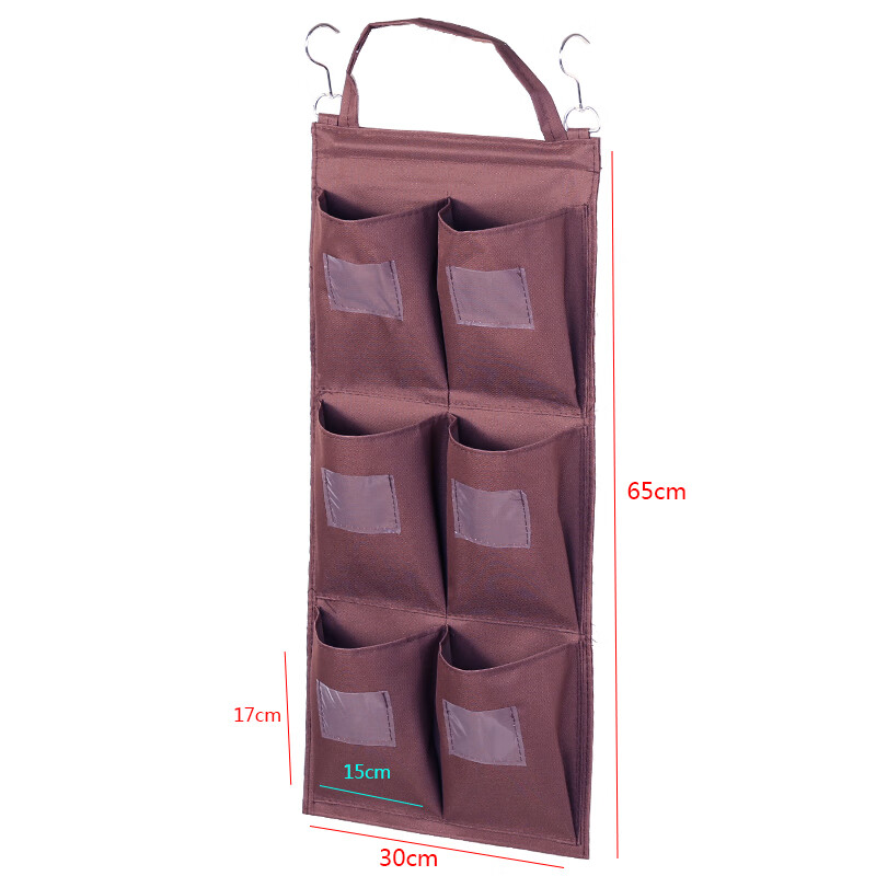 AIBODUO hotel guest room work cart rag bag hanging bag cleaning cart linen cart tool classification towel storage classification five colors 6-port vertical row (double hook + handle) with steel pipe