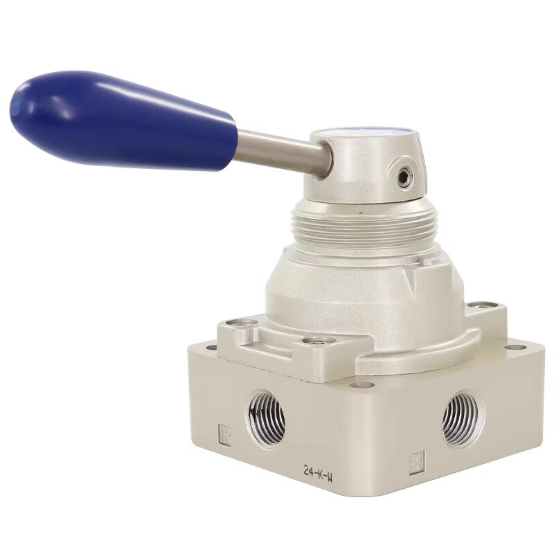 Airtac pneumatic switch hand-turn air valve cylinder manual hand plate reversing valve 4HV230-08 three-position four-way 4HV41020L plus 10MM connector silencer