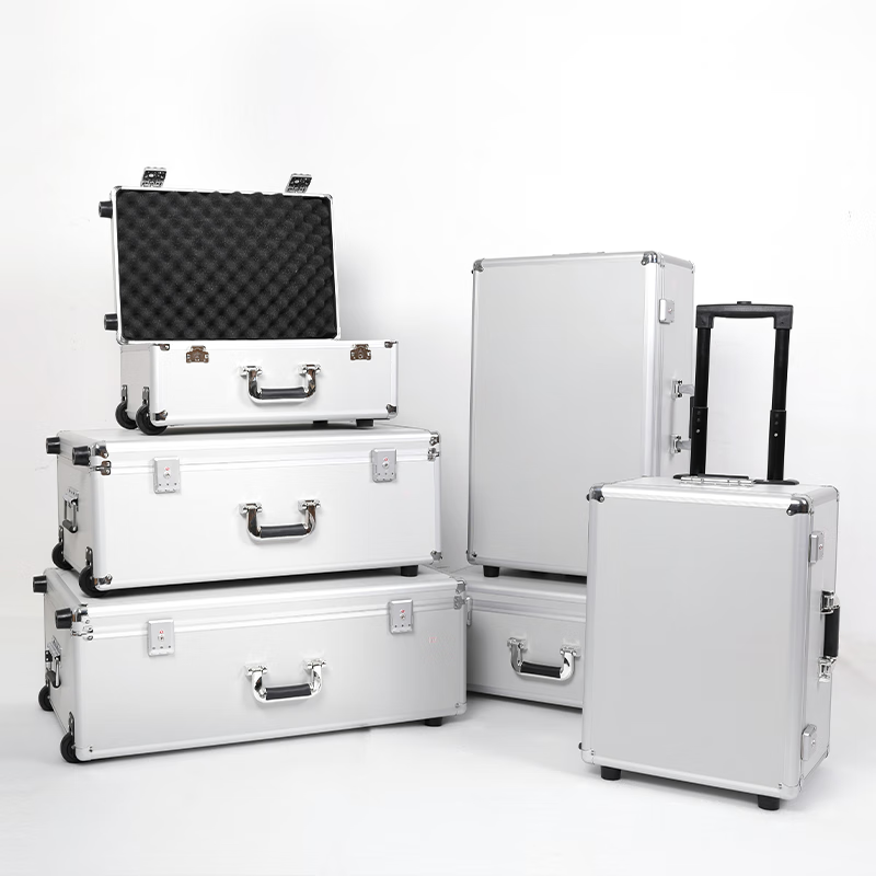 Changlv CHANGLY Trolley Tool Box Aluminum Alloy Instrument Equipment Box Tool Storage Box Model Transport Case Flight Case 26-inch Trolley Case Gray Right Angle