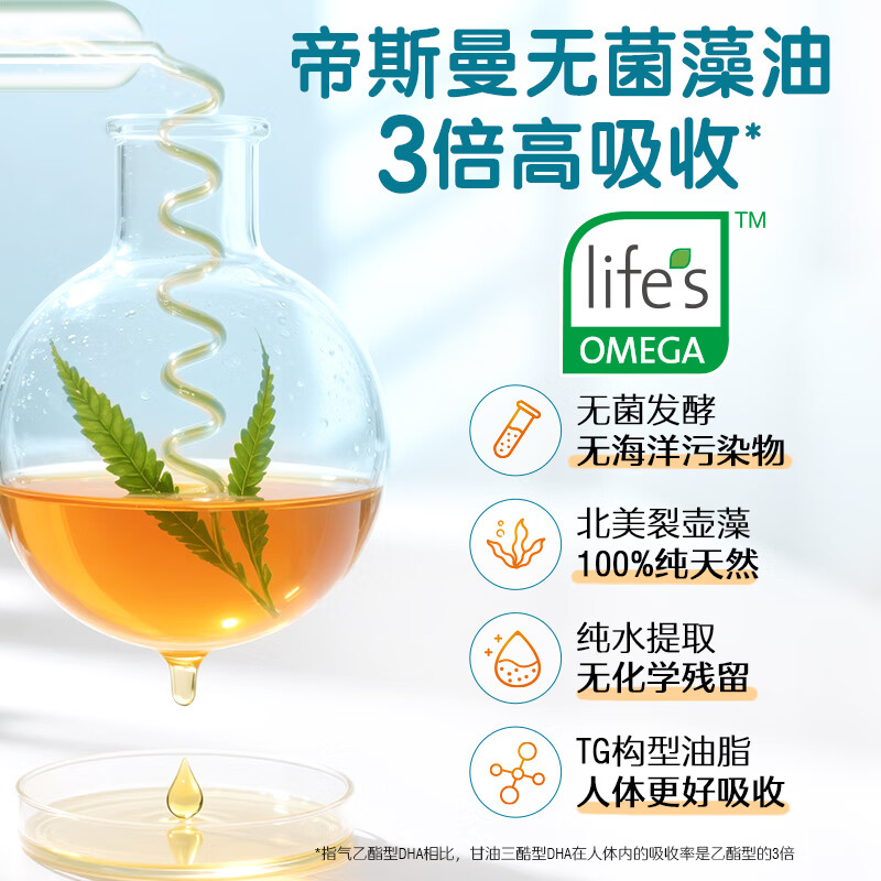 Swisse Little Swisse Focus on DHA Children's Algae Oil Lutein Soft Capsules 30 capsules 3-12 years old students 2 months dosage Algae Oil + Lutein 30 capsules * 2 bottles