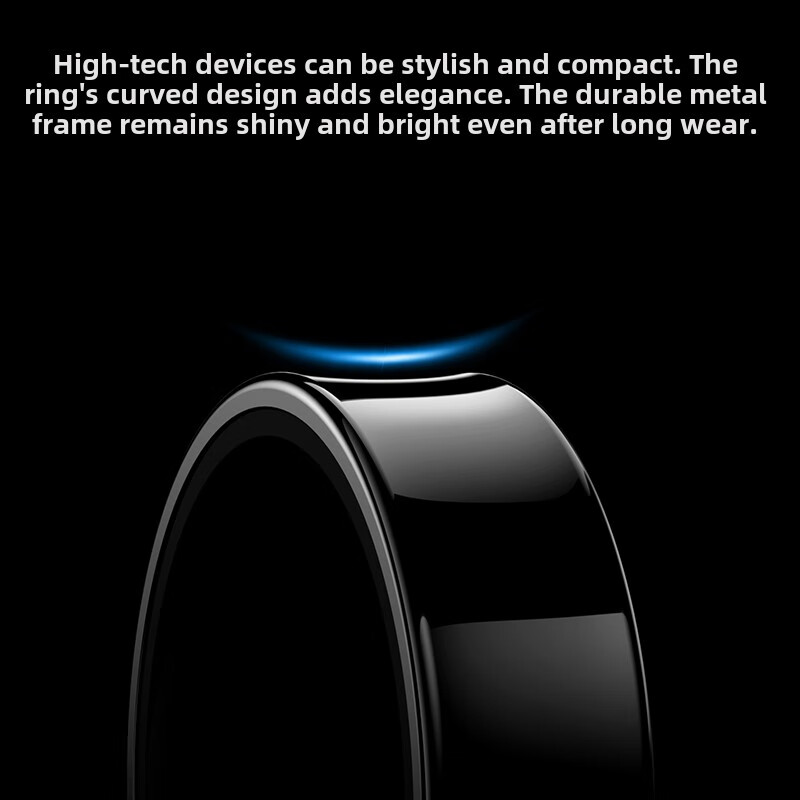 RingConnR09 smart ring with charging chamber sleep monitoring smart ring all-day heart rate Bluetooth video novel page turning black size 8 circumference 57 points 5mm comes with charging compartment