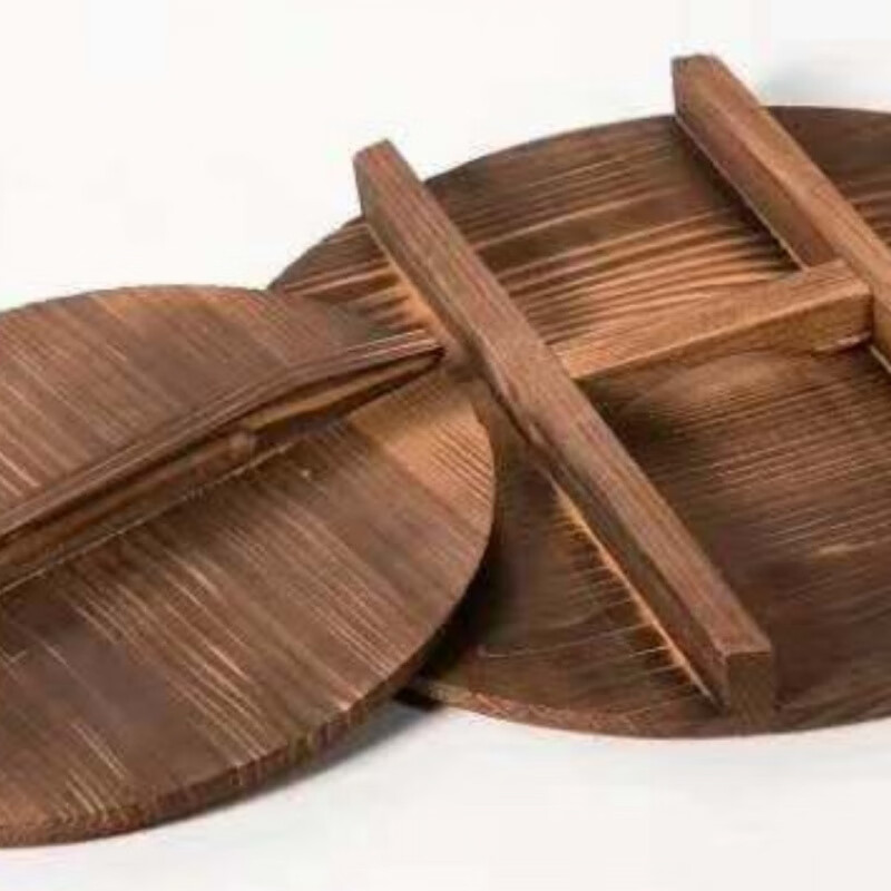 Qinkai wooden pot lid household pure handmade fir pot lid wooden lid water tank lid size casserole old-fashioned pot lid can be customized 52 burnt colors