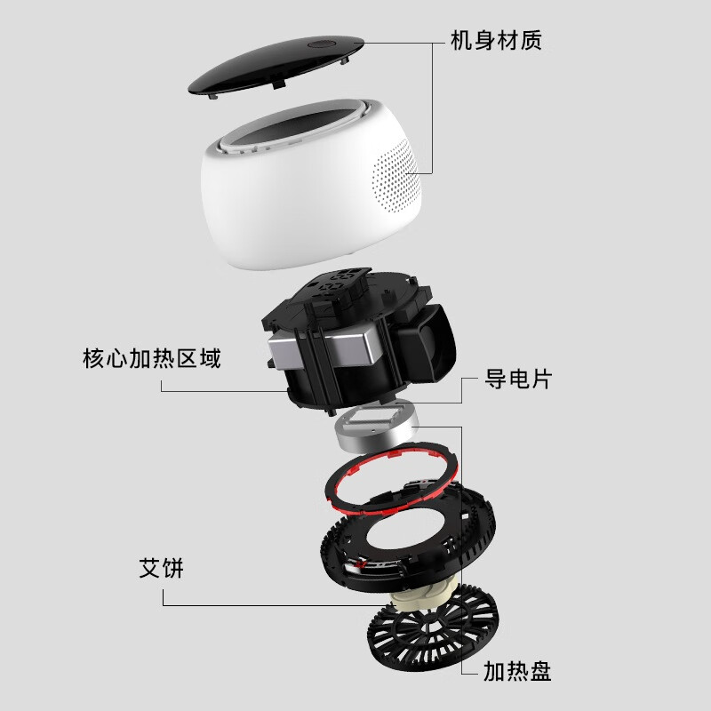 Binduokang electric moxibustion instrument household small instrument intelligent moxibustion smokeless heating rechargeable new model white