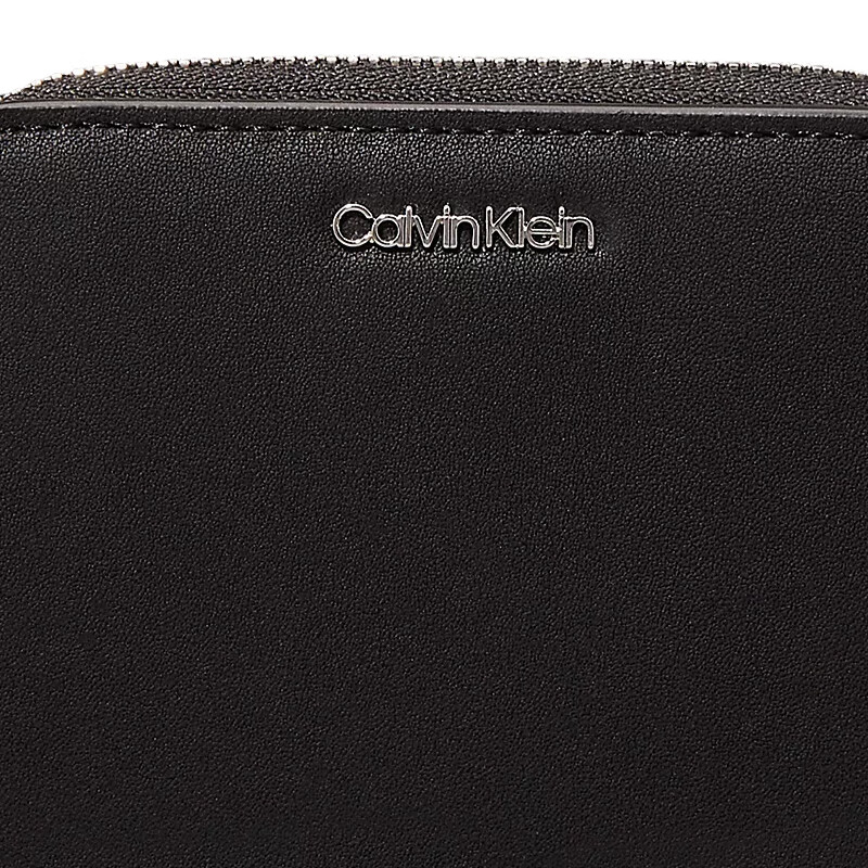 Calvin KleinCK women's bag logo zipper wallet card bag clutch bag K60K611937 black light luxury gift for girlfriend