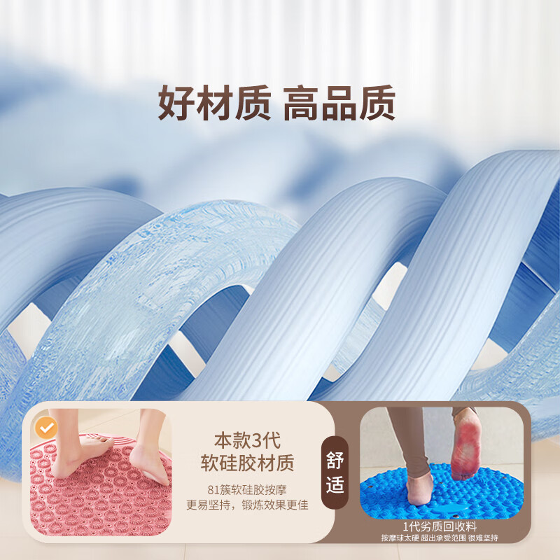 Hot-Blooded Dragon Round Foot Massage Pad Soft Silicone Acupressure Plate Super Jogging In-Situ Adult Special Foot Pedal Model for Home Use Blue-Diameter 58cm 100 Shore Hardness_Plus