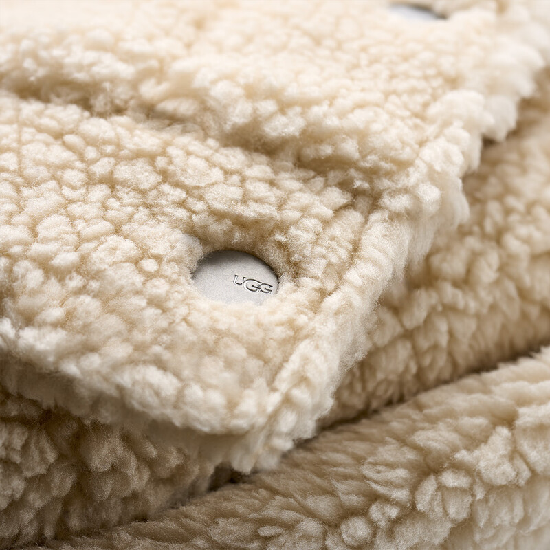 UGG new autumn women's fashionable and comfortable solid color lapel snap casual short jacket 1171459 NLI | Natural white XS