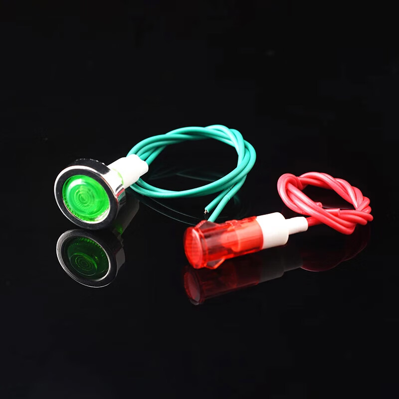 10MM corded indicator light signal light XD10-3 power light XD7-1 work indicator light MDX-11A MDX-11A red 220v (5 pieces)