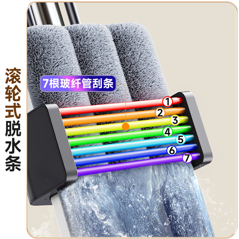 Jia helper flat mop 50cm 4 cloth household one mop free hand wash 2025 aluminum alloy washing and mopping artifact body pier mop