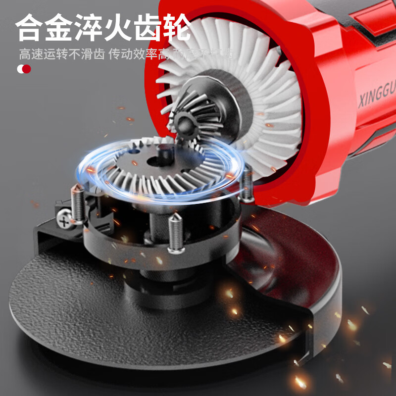 Xinggu rechargeable angle grinder polishing machine household lithium battery hand grinder grinder multi-function cutting machine polisher 10-section dual-electric | brushless motor | long-lasting battery life