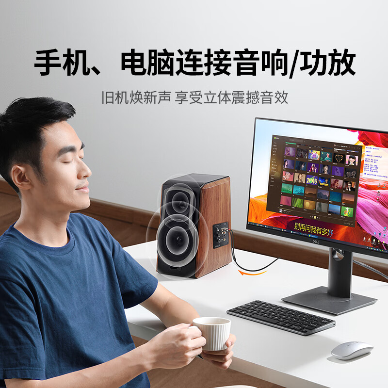 Greenlink 3.5mm to double lotus head audio cable, one into two, red and white 2RCA male to male one to two connection cable, mobile phone computer TV adapter audio amplifier 1.5 meters 90246