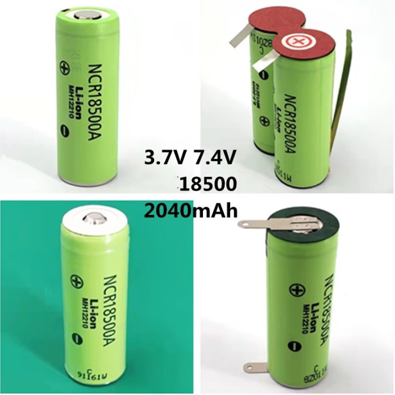 Kaiyuanda 18500 lithium battery 3.7V2040mAh camera rechargeable battery NCR18500A green flat head