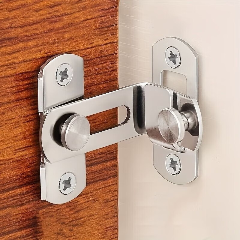 Honggong punch-free door buckle bathroom sliding door lock latch anti-theft door sliding door buckle buckle toilet buckle door bolt large right angle door buckle