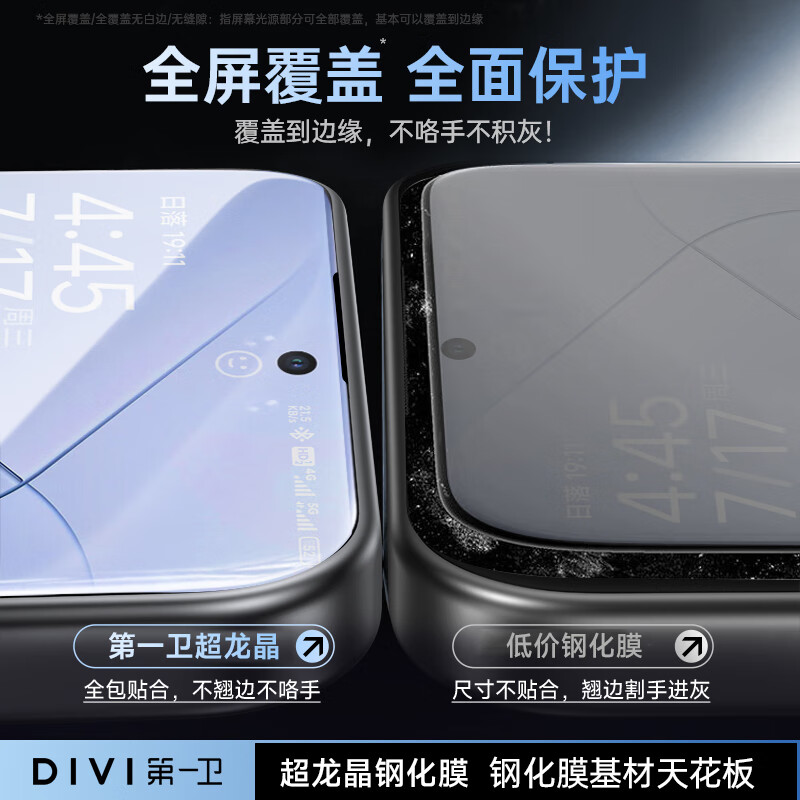 First Guard DIVI 2-pack, suitable for Xiaomi 14Pro tempered film Xiaomi 14pro mobile phone film curved surface covering hot-bent ultra-thin high-definition glass anti-fall protection film