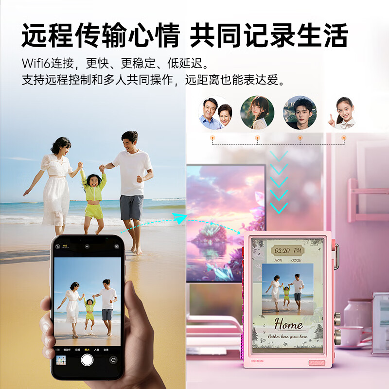 Divoom Click Time Boundary Electronic Photo Frame Home Digital Smart Digital Photo Album HD Painting Screen Custom Couple Photo Video Player Girls High-end Birthday Gift