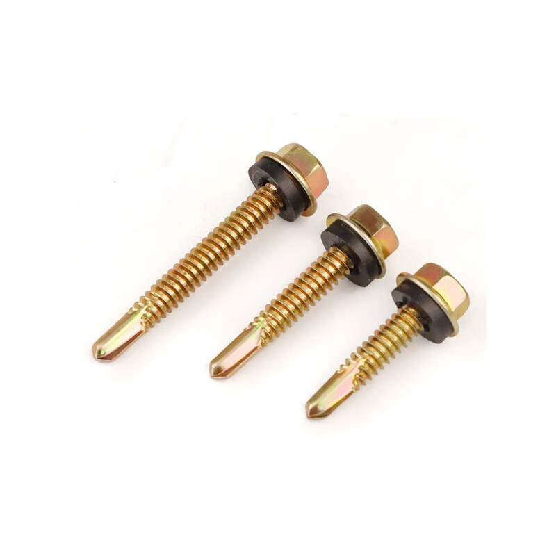 Thousand-speed wheel color zinc external hexagon drill tail screws self-tapping self-drilling dovetail wire iron sheet steel plate color steel tile nails M4.8*20 about 280 pieces/box