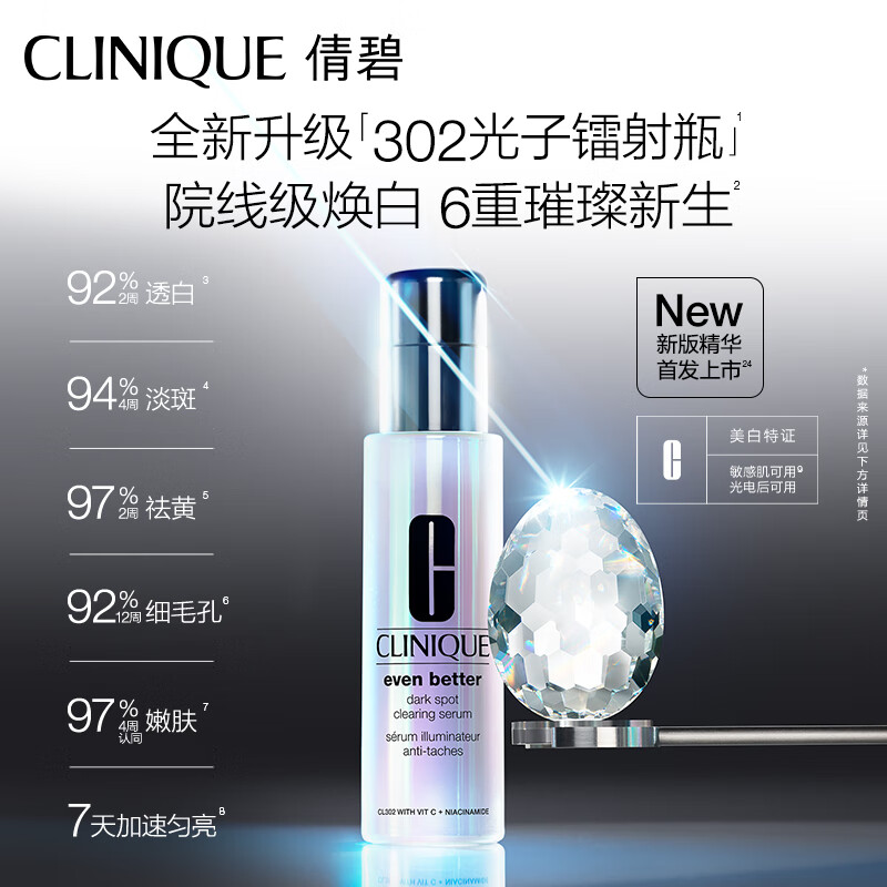 Clinique 302 Photon Laser Bottle Whitening Essence 50ml Blemishes, Blemishes, Antioxidants, Yellow Niacinamide New Year Gift