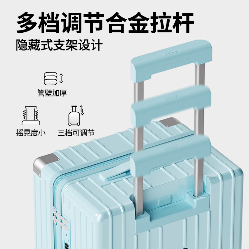 Punami Luggage Women's Good-looking Large Capacity Student Trolley Case Strong and Durable Thickened Passenger Password Suitcase Mint Green 26 Inch Upgraded 5 Wheels - Recommended for Long-distance Travel