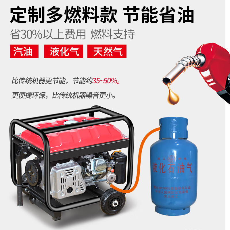 CLCEY variable frequency gasoline generator household small 3KW4810KW portable 220V380V three-phase electric Zongshen Power 10KW electric start 220V/380