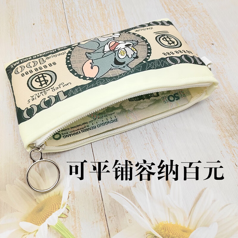 Luxu Orange Tom and Jerry Peripheral Coin Purse Large Capacity Wallet Tom Cat and Jerry Junior High School Elementary School Students Good-looking Men and Women Tom and Jerry Two Sides Different Pictures