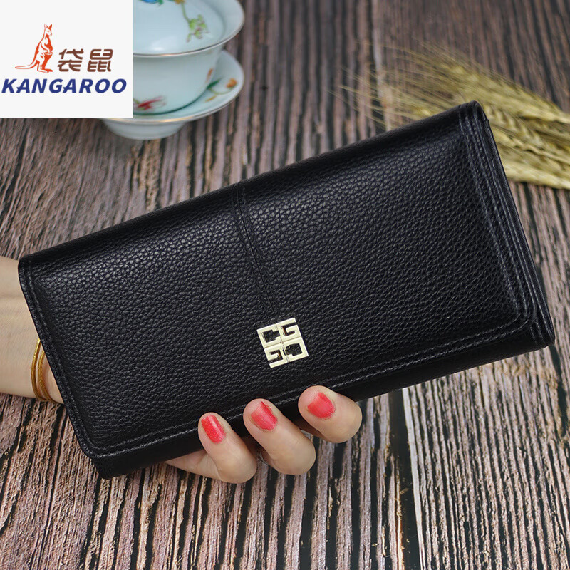 Kangaroo Wallet Women's Long Large Capacity Simple Wallet New Year's New Fashion Versatile Wallet Atmospheric Student Coin Purse Light Gray