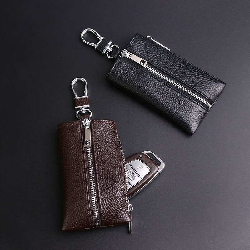 Liyou high-end quality key bag storage bag cowhide Internet celebrity key bag General Motors home key bag men's and women's bag black