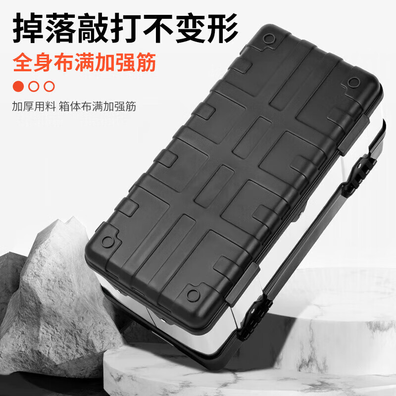 Thickened tool box, household multifunctional hardware storage box, stainless steel car storage box, industrial grade portable box, thickened stainless steel tool box 20 inches + password lock