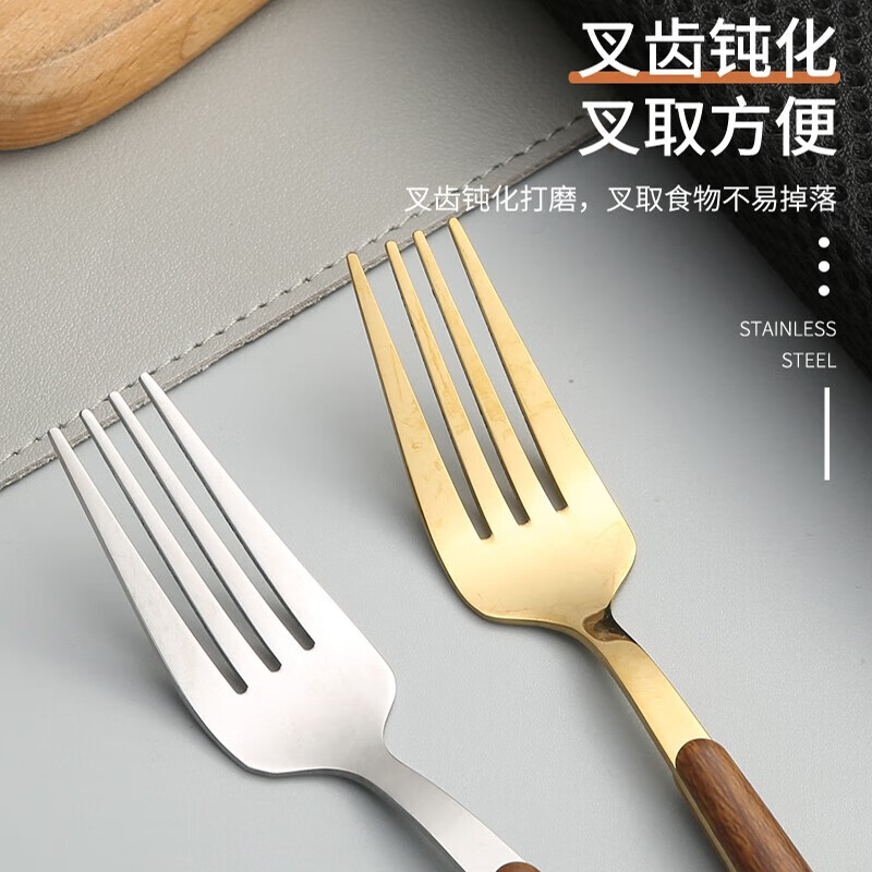 MaiYaYa portable tableware set stainless steel wooden chopsticks spoon fork three-piece set student children's tableware travel box portable tableware-silver chopsticks-fork-spoon-box