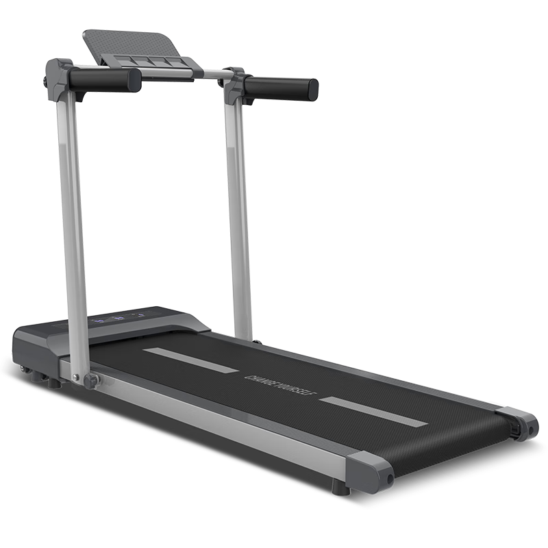 Healthmate treadmill for home use, smart shock-absorbing foldable walking machine, indoor sports weight loss equipment, electric fitness equipment, gray and black luxury/widened running belt/APP/with stand