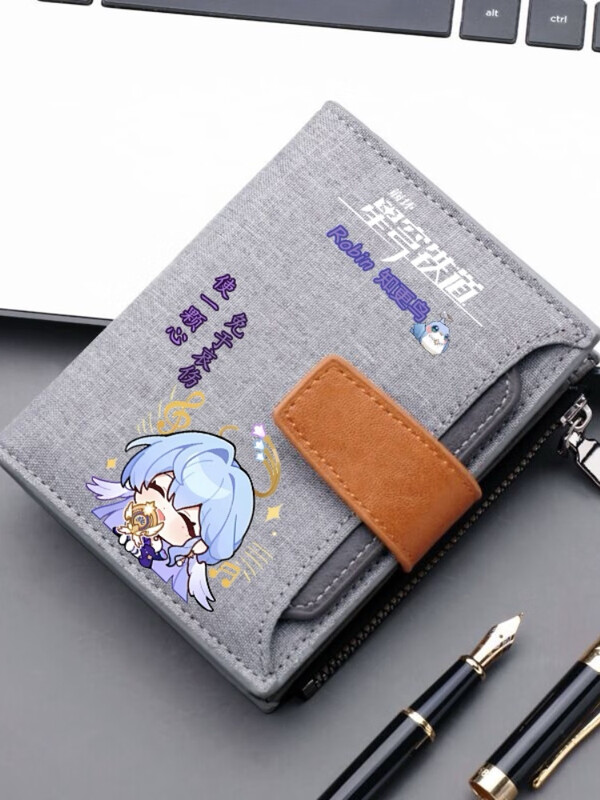 Honkai Star Dome Railway Super Hacker Silver Wolf Peripheral Card Pack for Male and Female Teenagers College Students and High School Coin Purses Liuying-01 Random Gift-12.8*10cm