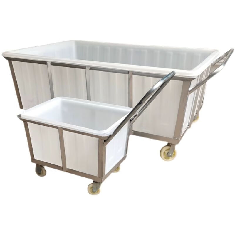 Wheeled water tank cart, turnover cart, cloth drop cart, dyeing factory cart, cooked plastic box, linen cart, water cart with bucket, 500L square (100*100*69) cart