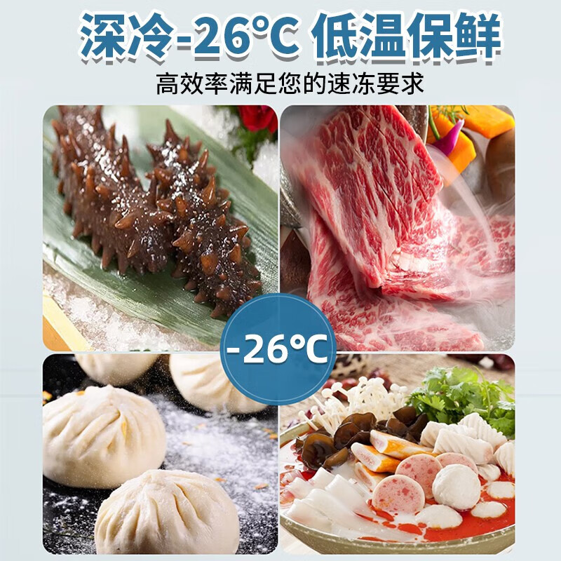 AUCMA Freezer Commercial Large Capacity 518 liters or more Single Temperature Refrigerated Freezer Dual-Purpose Freezer Double Door Horizontal Refrigerator Ice Cream Cabinet Supermarket Convenience Store Supply and Sales -38 Degree Deep Cooling丨Cell Level Freshness丨Power Saving and Silent丨 730L
