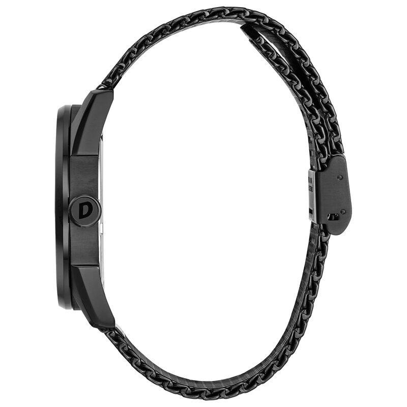 CITIZEN Men's Eco-Drive Watch Stainless Steel Mesh Strap Date Display 100 Meters Waterproof Modern Model Black//White