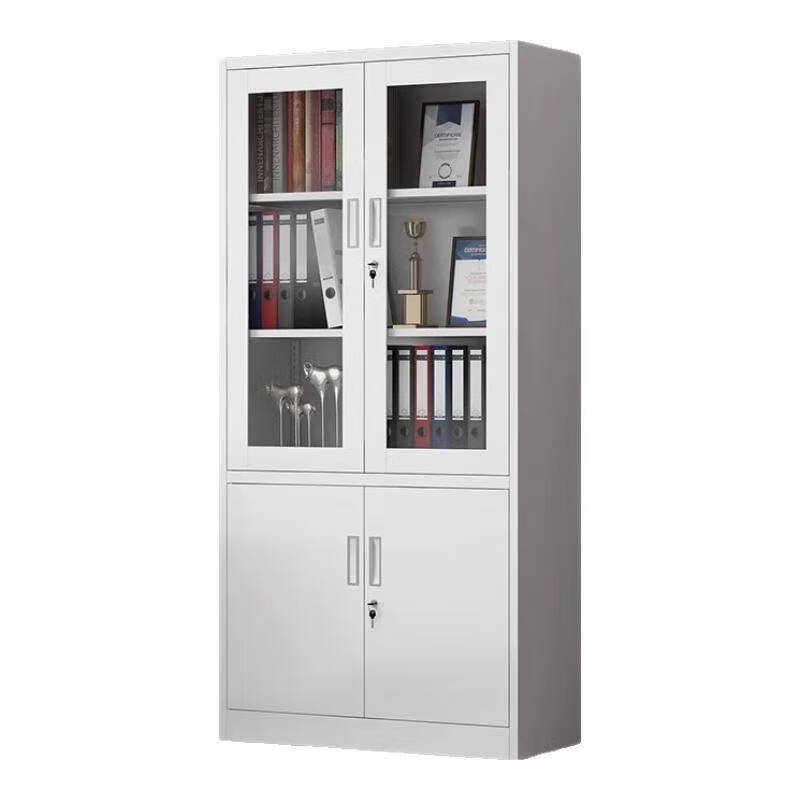 Ni Zhier filing cabinet office filing cabinet financial voucher information locker with lock steel iron cabinet short cabinet side-by-side door low cabinet thickened version