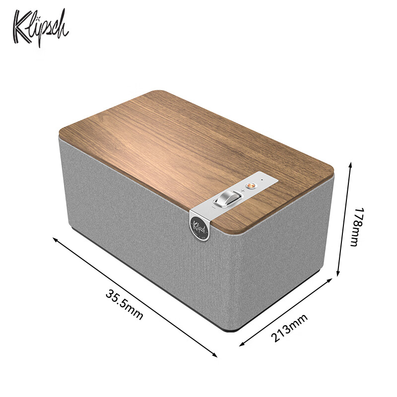 Klipsch Three Plus 2.1 Fever HiFi Bluetooth 5.3 Audio Speaker Holiday Gift for Boys App Control Directly Connected Record Player Late Autumn Walnut Color
