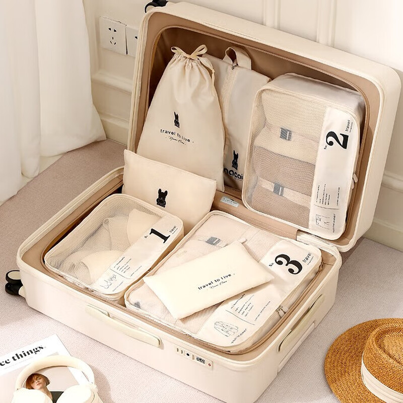 Korlock travel storage bag 7-piece suitcase clothes underwear organizer bag travel clothing shoes packing bag travel