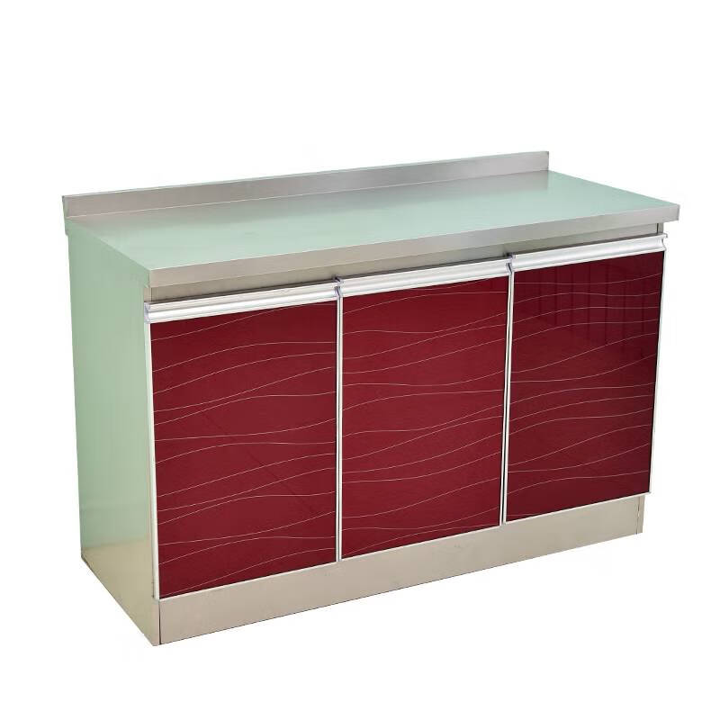 Ni Zhier kitchen cabinet simple straight-line kitchen cabinet stove cabinet storage cabinet single cabinet stainless steel cabinet overall cabinet 160 right double basin + 100 flat cabinet + 120 right opening standard