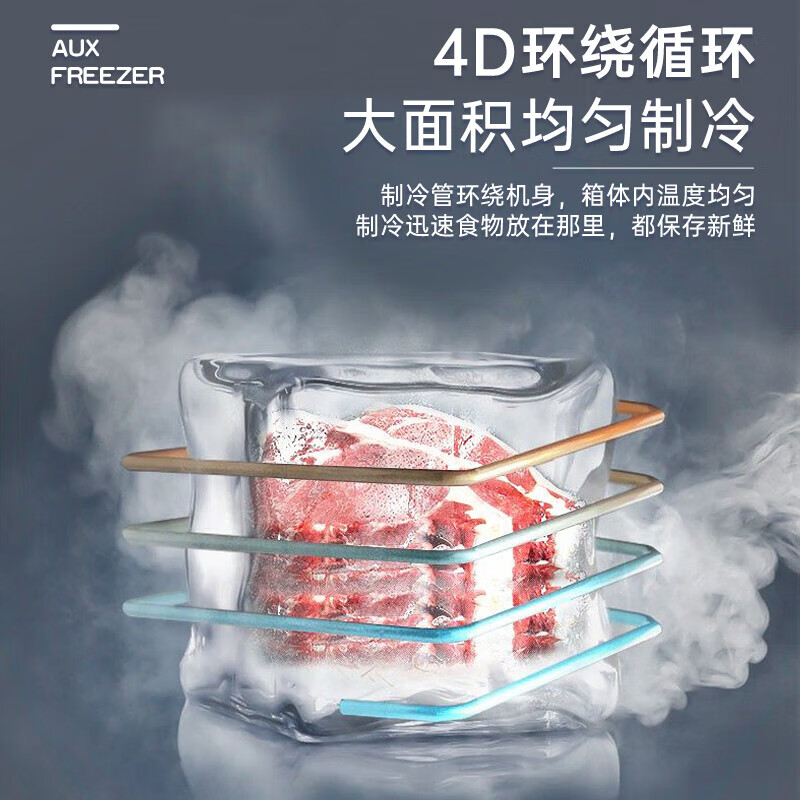 Oaks small freezer household power-saving fresh-keeping freezer commercial energy-saving mini small horizontal freezer breast milk storage cabinet refrigerator national supplement 178 upgraded frost-reducing model | can store 145 pounds of meat 100L