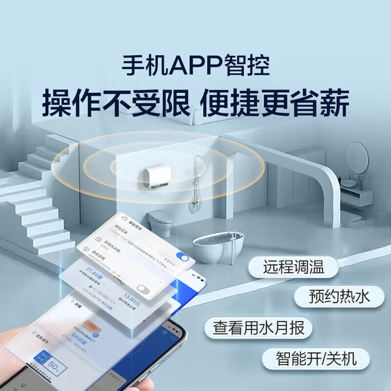 Haier (Haier) Consult customer service to receive subsidies 60-liter electric water heater flat barrel double tank ultra-thin first-class energy efficiency magnesium rod replacement-free double tube frequency conversion fast heating fresh water BK3MINI 60L 3300W Limited time limited installation subsidy BK3MIN