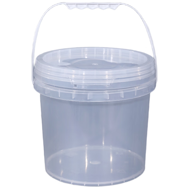 Metasequoia (pack of 2) 4L transparent color H type thickened plastic barrel food grade sealed barrel with lid durable round barrel packaging barrel pickled sauerkraut storage barrel (LK)