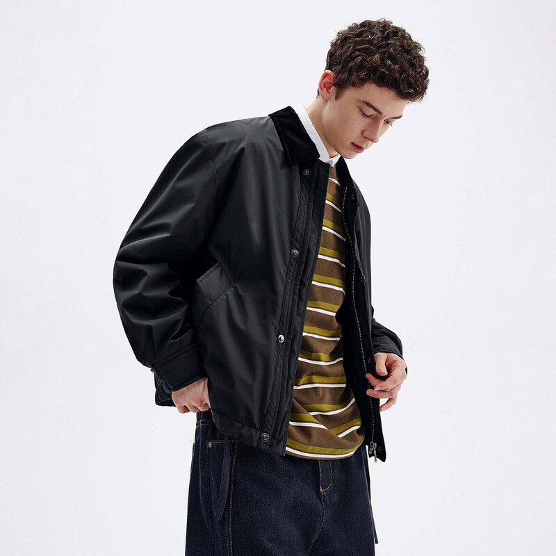 NVG YOUNG Italian dinghy Barn style lapel padded jacket men's autumn and winter warm casual jacket windproof cotton jacket