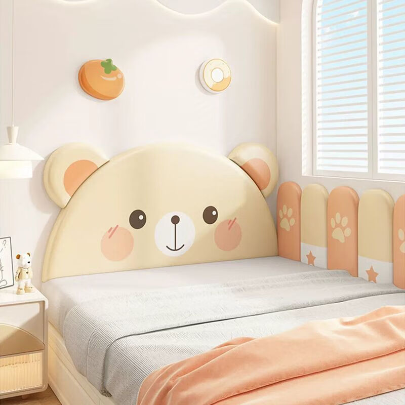 Xiyuante tatami soft bag wall children's room bedside back cushion soft bag girls and boys cartoon anti-collision wall stickers wainscot Little cute bear bedside width 1.2 meters * height 0.6 meters