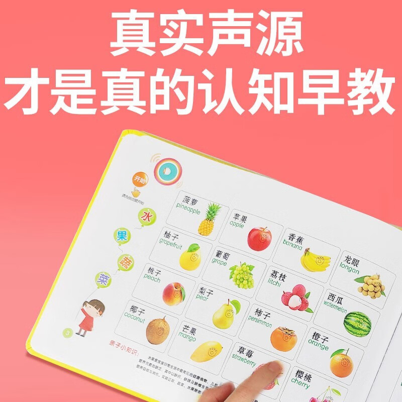 Children's Joy Time Talking Audiobook 0-3 years old Infants and Toddlers Early Education Point Reading Cognition Baby Learns to Speak and Language Enlightenment Picture Book Touch Toy Audiobook Children's Day Gift Point Reading Audiobook Audiobook Early Education Audiobook