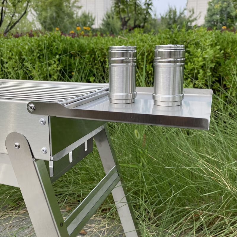 Thickened stainless steel barbecue grill barbecue rack outdoor portable folding barbecue grill household charcoal barbecue meat stove A5 thickened stainless steel stove