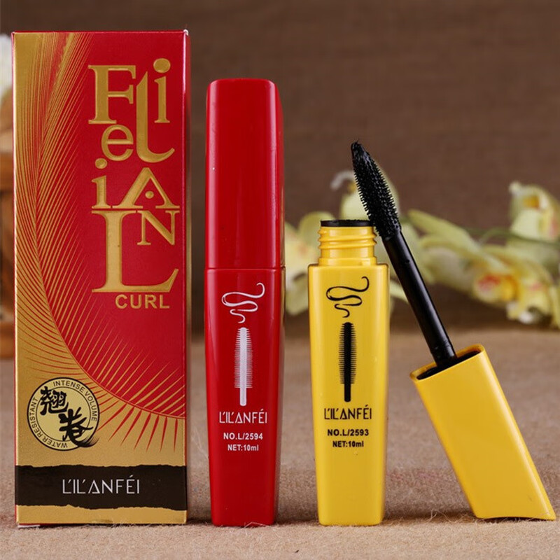 Lilan Fei Mascara Slim, Thick and Curly Large Capacity Large Brush Head 10ml-39 Dense Long (Yellow Tube