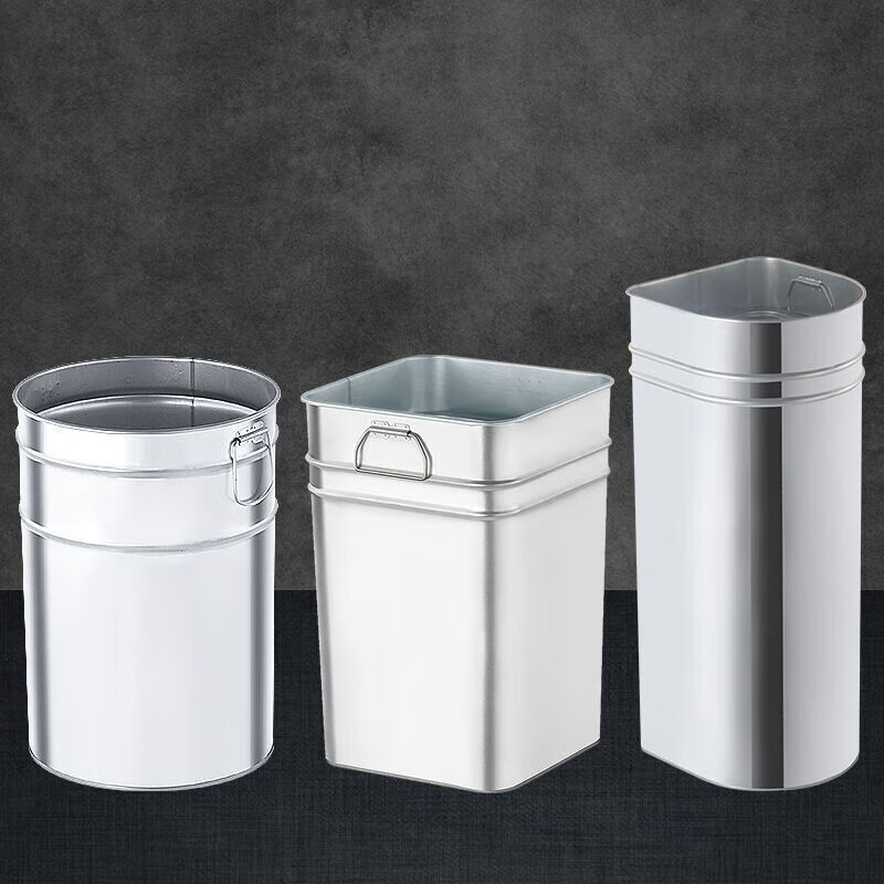 Trash bin liner customized iron sheet stainless steel indoor and outdoor large-capacity peel bin galvanized round square special-shaped inner barrel galvanized round liner 25.5X48